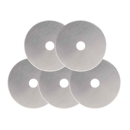 Fiskars 193730-1004 Straight Rotary Replacement Blades, 60mm, 5 Pack , Silver