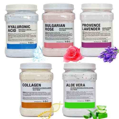 DR MEINAIER Bundle of Five Jelly Masks for Facials Professional, Mascarillas Faciales, Vajacial Mask, Jelly Face Mask, Modeling Mask, Facial Mask,Peel off Mask