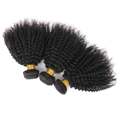 VIYAVIYA Human Hair Bundles for Black Women Afro Kinky Curly 10 12 14Inch Weave Unprocessed Virgin 100% Human Hair Extensions Natural Color