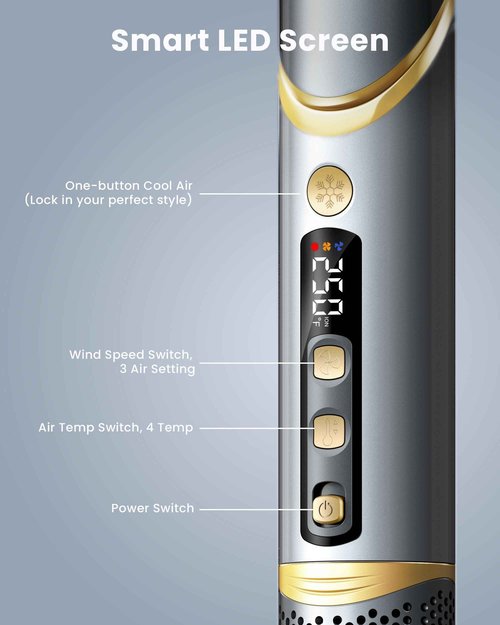 Easywave Air Wrap Hair Styler: Flexible 5 in 1 Styling & Drying System, Professional Hot Air Brush Set for Fast Drying, Curling, Volumizing, Smoothing & Styling, Oval Brush, Concentrator