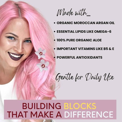 DermOrganic Argan Oil Daily Hydrating Shampoo plus Conditioner – Sulfate-Free & Color Safe, 33.8 oz