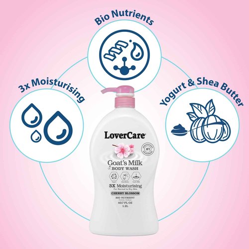 Lovercare 2-PACK Goat's Milk Cherry Blossom Body Wash 2 x 40.7 Fl.Oz.