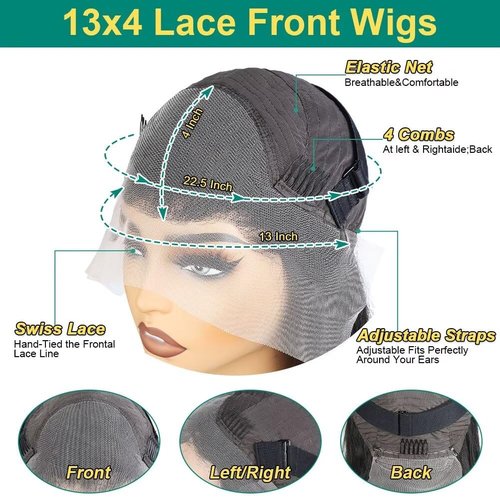 Sweetie 22 Inch Deep Wave Lace Front Wigs Human Hair 210% Density 13x4 HD Transparent Lace Frontal Wigs Deep Curly Human Hair Wig for Women 12A Deep Curly Wigs Human Hair Pre Plucked with Baby Hair