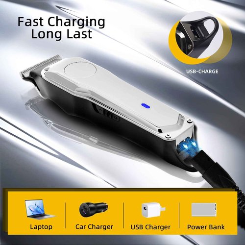 PHXCHAM Hair Clippers, Silent Cordless Hair Trimmer, Mini Hair Cutting Kit with 5 Guide Combs, USB Rechargeable Home Haircut Clippers for Men Kids