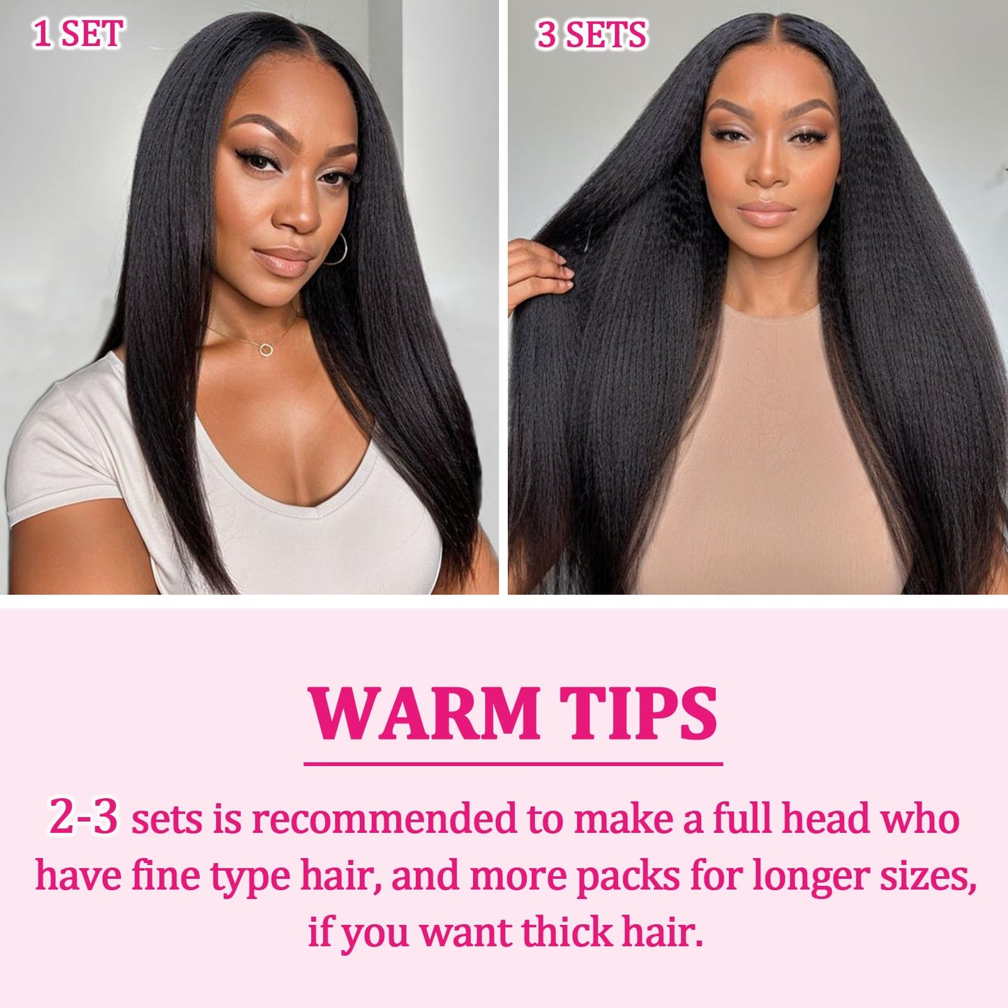 Kinky Straight Clip Ins Real Human Hair for Black Women Full Head 10A Brazilian Real Hair Extensions 125g 8Pcs with 18Clips Per Set Remy Human Hair Clip Ins Natural Color Double Weft (26 Inch)
