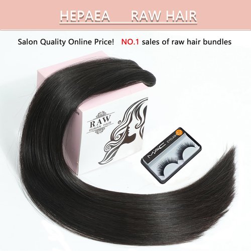 HEPAEA Raw Human Hair Bundles 18 Inch Natural Colors 15A Cambodian Virgin Hair 100% Unprocessed Straight Hair(18 Inch Pack of 2)