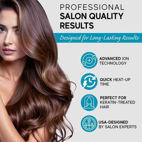 Brilliance New York - Trio Flat and Curling Irons Set: 1.25" Diamond and Ceramic Flat Iron + 1/2" Mini Diamond Flat Iron + 1" Clipless Curling Iron, Black