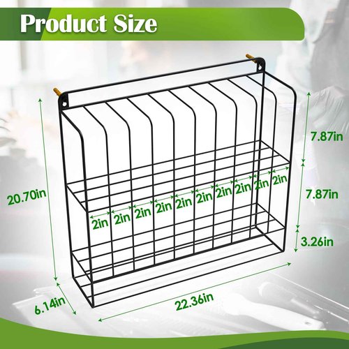 IKARE Hair Color Organizer Rack - Metal Tube Storage, Wall-Mounted Holder with Dye Paste Hanging Space for Salon, Beauty, Home