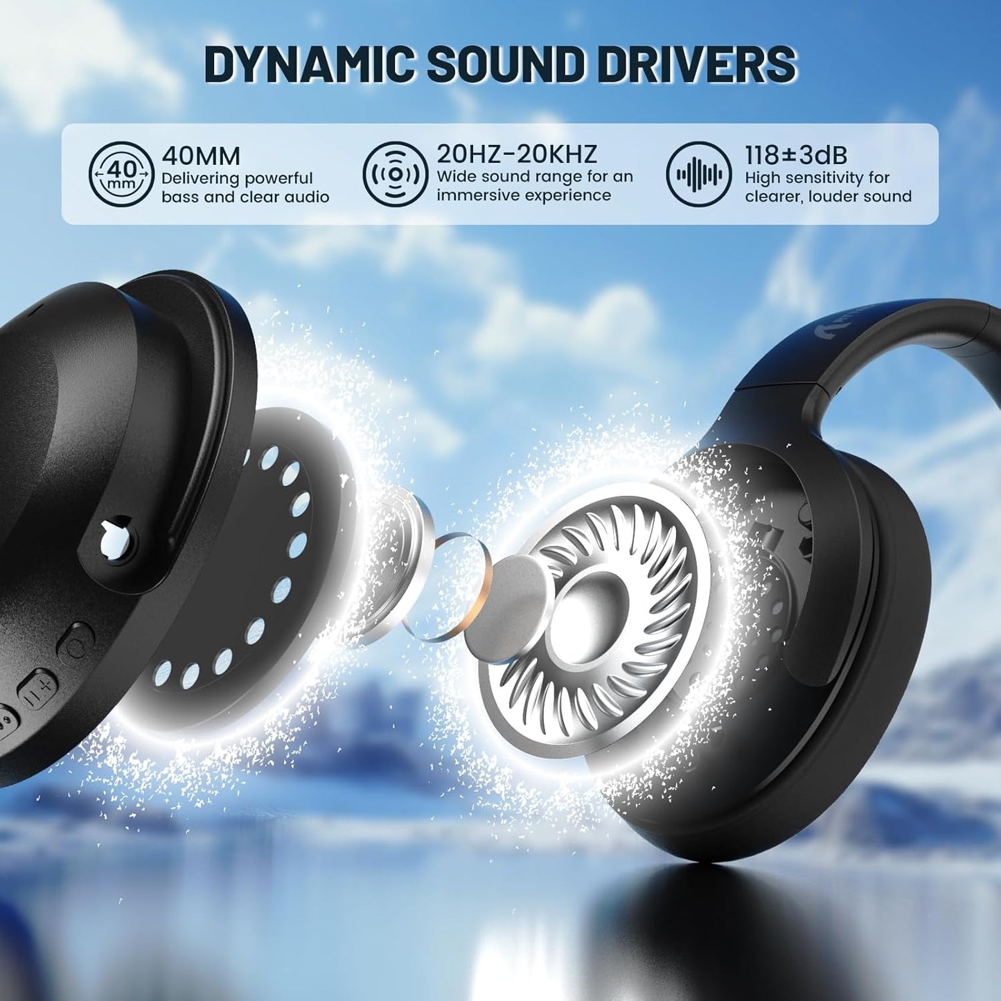 ATTACK SHARK G300 Active Noise Cancelling Wireless Headphones, Ultra Light Foldable Over-Ear Wired/Bluetooth Headset, 20H Playtime, Built-in Mic Hands Free Talking for Travel, Office, Home - Purple