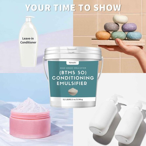 5.2 lb BTMS 50 Conditioning Emulsifier for Making Leave-in Conditioner, Premium BTMS 50 Conditioning Emulsifier Granules, Higher Activity than BTMS 25, Suitable for Making Lotions, Shampoos and More