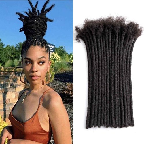Teresa 100% Human Hair Dreadlock Extensions Dreadlock Extensions human hair Real Hair Dreadlock Extensions Permanent Loc Extensions Human Hair(0.8cm/6 Inch/40Strands)