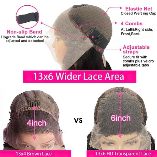 BVLBVL 13x6 Deep Wave Lace Front Wigs Human Hair 180 Density HD Lace Frontal Wig Curly Wig Pre Plucked Wet and Wavy 24 inch, Real Human Hair No Synthetic Blend No Tangle No Shedding Triple Lifespan 3X