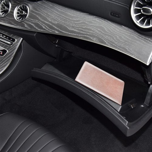 LumiMokki Premium Car Registration & Insurance Card Holder with Magnetic Shut, Vehicle Glove Box Car Organizer - For Documents, Cards, License (Rose gold)