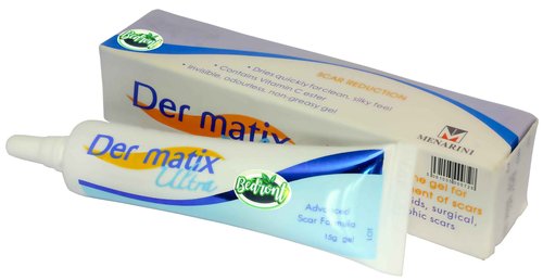 1 Tube (15 Grams) of Der matix Ultra Advanced Scar Formula Advanced Silicone Gel for Cosmetic Improvement of Keloids, Surgical, Burn & Hypertrophic Scars, Made in USA