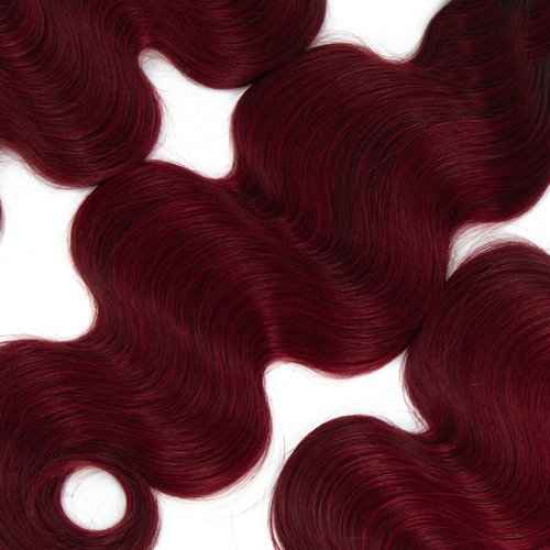 24 24 24 Inch #99J Body Wave Human Hair Bundles Red Brazilian Remy Hair Weave For Women Burgundy Hair Bundles Grade 8A Unprocessed Virgin Hair Extensions 99J Hair 3 Bundles