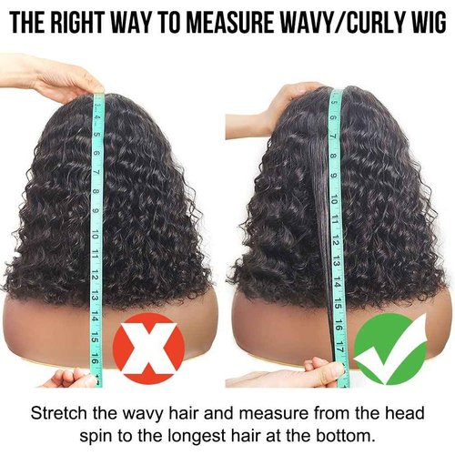 Domiso Glueless Wear and Go Bob Wig Deep Wave Bob Wigs Lace Front Wigs Human Hair Lace Pre Cut Hairline Pre Plucked No Glue Lace Wig Natural Black 12 Inch