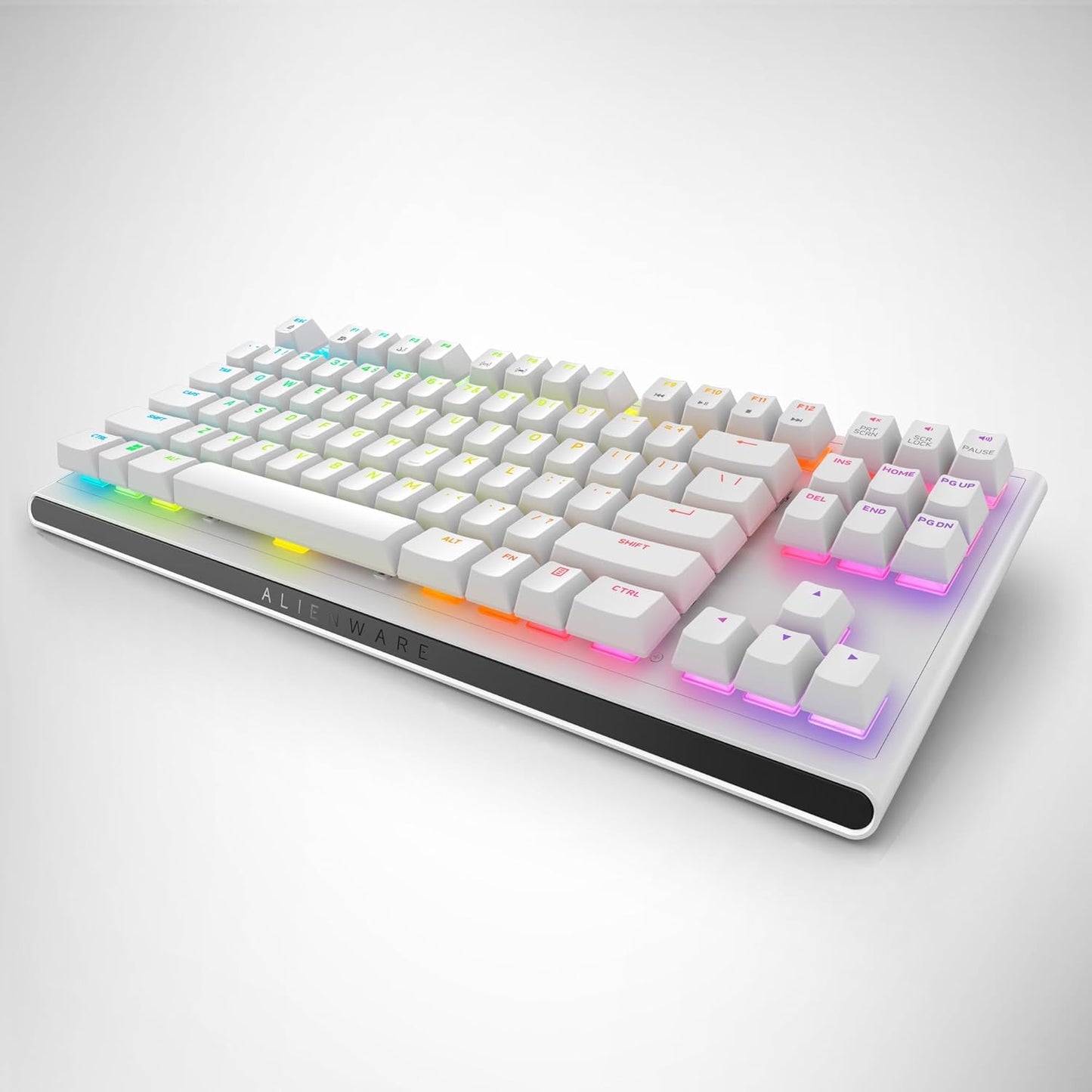 Alienware Low-Profile RGB Gaming Keyboard AW510K, AlienFx Per Key RGB LED Color Backlighting, Media CONTROLS & USB Passthrough, Cherry MX Low Profile Red Switches
