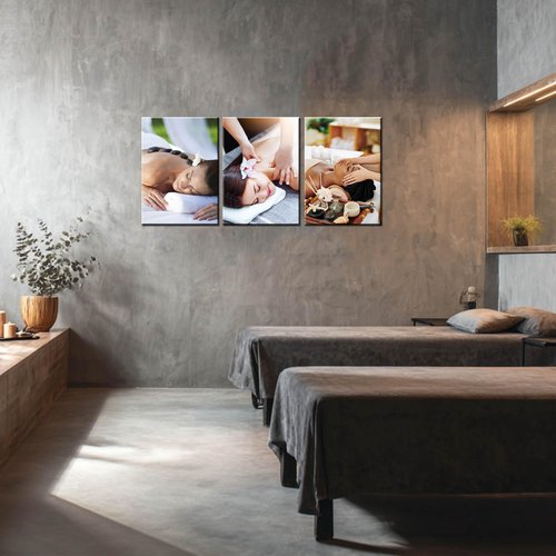 ARNLRDYA Spa Massage Wall Art Canvas Printings Wall Decor for Beauty Studio Clinic Massage Spa Salon Decoration SPA Health Beauty Picture Poster Framed Ready to Hang(60''Wx28''H)