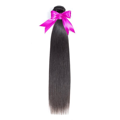 BLY Silky Straight Bundles Human Hair 100% Unprocessed Virgin Hair for Women 14 16 18 Inch Natural Black Soft Straight Hair Extensions 3 Bundles