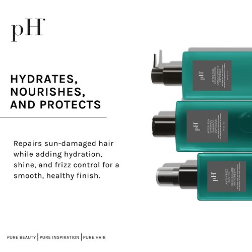 pH PURE HAIR Laboratories Ultimate Summer Hair Care Essentials: Shampoo Conditioner & Anti-Frizz Oil for Sun, Salt & Chlorine, Hydrates & Repairs with Aloe Vera & Tulip Extract (8.45+8.45+3.38 fl oz)