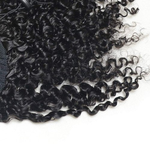 EIAKE 18inch 3B 3C Kinky Curly human hair ponytail extensions Kinky Curly drawstring human hair ponytail hairpieces natural curly clip in ponytail