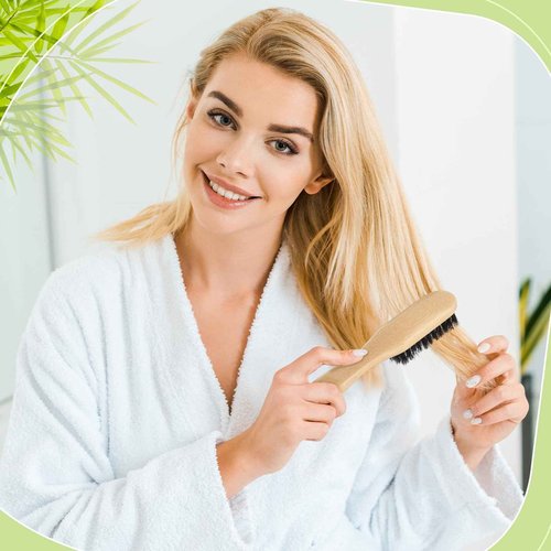 Weysat 48 Pack Boar Bristle Hair Brushes - Natural Wooden Handle Brushes for Thick Hair, Beard, Frizz Control, Pet Grooming, Smoothing Flyaways - Dual Use for Women, Men, Cat & Dog