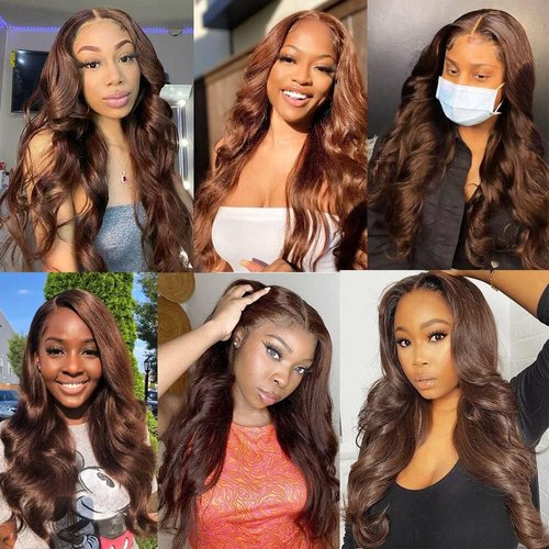 Condescension Human Hair Bundles 16 18 20 Inch Brown 4 Body Wave Bundles Human Hair Unprocessed Brazilian Virgin Hair for Black Women