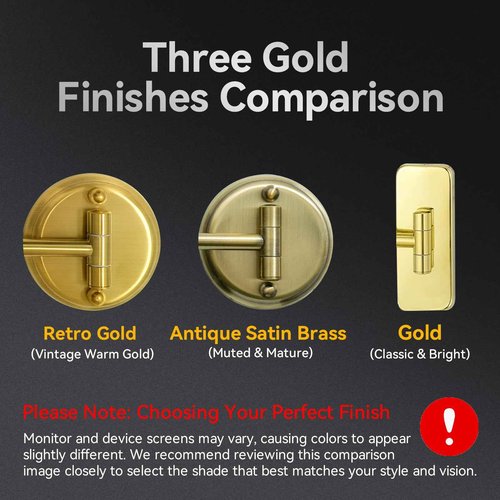 GURUN 8.5" Plug-in Magnifying Makeup Mirror with 3 Tones Dimmable LED Lights Double Sided Touch Control Wall Mounted Vanity Mirror for Bathroom with 10X Magnification M1809DGJ-T (Brushed Gold)