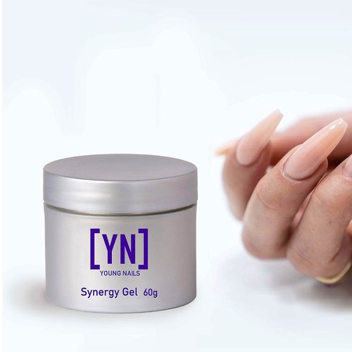 Young Nails Synergy Gel System, Building Gel - Hard Builder Gel, Superior Adhesion & Strength, Structured Nail Gel Builder - Build Gel, Clear, 60g
