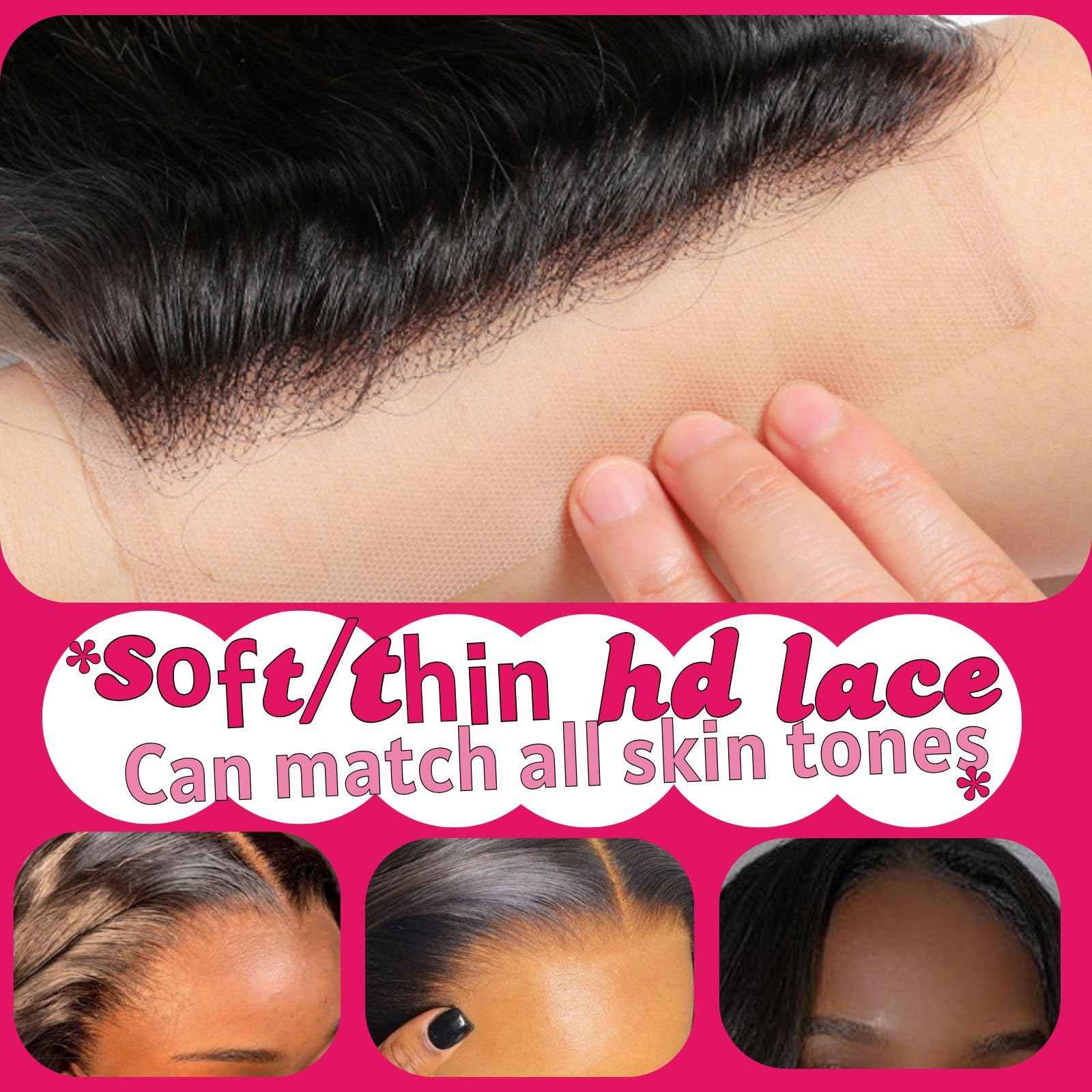 2x6 Closure, Straight Human Hair Hd Lace Closure Invisible Skinlike 2 by 6 Hd Lace Middle part Bleached Knot Pre-Plucked Natural Hairline 18 Inch 2 6 Frontal Hd Closure Natural Black 18inch