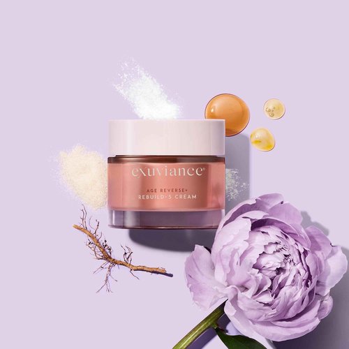 EXUVIANCE AGE REVERSE + Rebuild-5 Antiaging Moisturizer Cream with Shea Butter, Glycerin, Vitamin E, Peony Botanical, PHA, Aminofil, and MicroDiPeptide229, 1.7 oz