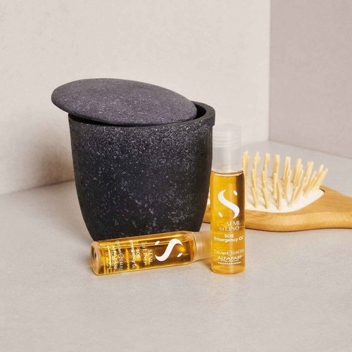 Alfaparf Milano Semi di Lino Reconstruction Reparative SOS Emergency Hair Oil and Anti-Breakage Fluid Set for Damaged Hair - Hair Breakage Treatment for Strengthening & Repairing Damaged Hair - Vegan