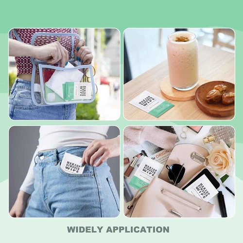 500 pcs Makeup Remover Wipes Individually Wrapped Makeup Wipes Bulk Face Cleansing Wipes, Individual Wet Wipes, Travel Towelette Makeup Remover Cloth for Face Cleansing Skin Care Remove Makeup