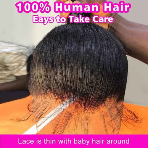 Ossilee 18 Inch 200% Density Invisi-Strap Hidden-Strap Transparent-Strap Snug Fit 360 Lace Front Wigs Human Hair Wigs for Black Women Straight HD Lace Front Wigs Human Hair Pre Plucked Pre Bleached