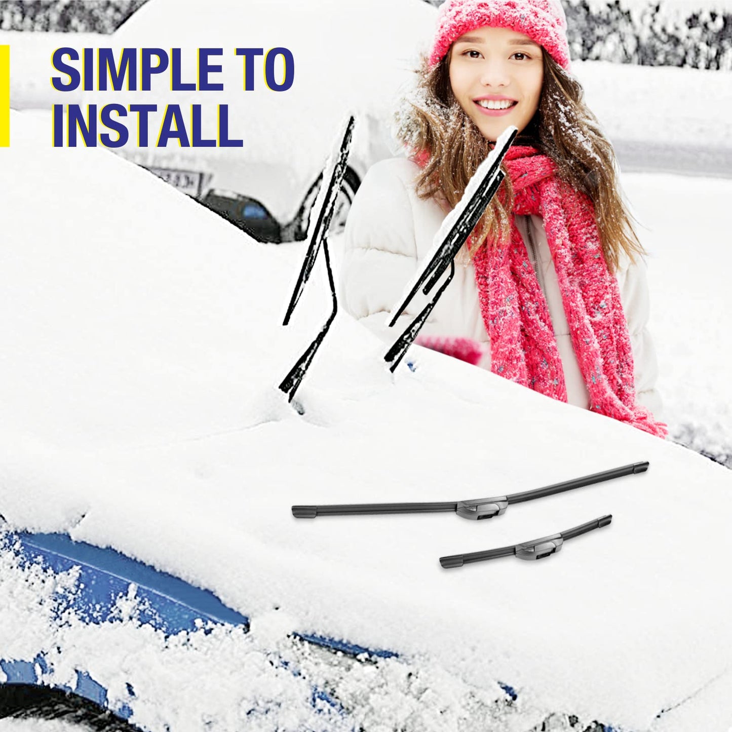 22"+20" Windshield Wiper Blades Replacement For Toyota Tacoma 2023 2022 2021 2020-2016 4Runner 2009-2003 86 2020-2017 GR86 2024-2022 /Chevy Camaro 2020-2016 Corvette 2019-2014+More(Set of 2)