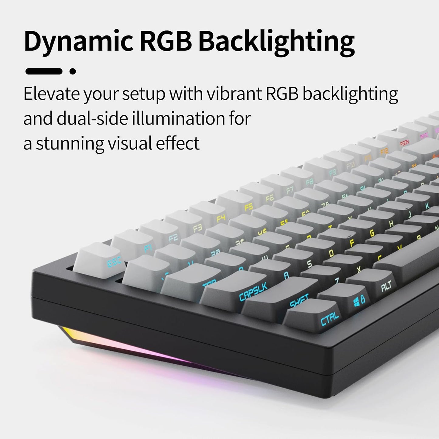 ZORNHER ZH870 Wireless Mechanical Gaming Keyboard,80% Pink & Purple Custom Creamy Sound Keyboard with Shine Through PBT Keycaps,Pre-lubed Linear Switches,Hot-Swappable,RGB Backlit,2.4GHz/USB-C/BT5.0