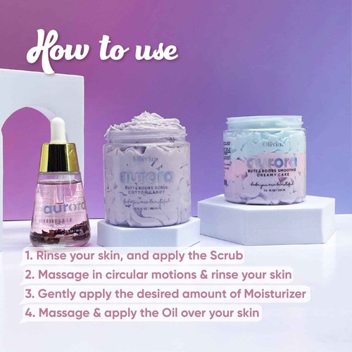Olivia Breasts & Buttocks Scrub, Moisturizer and Oil Body Skincare Kit