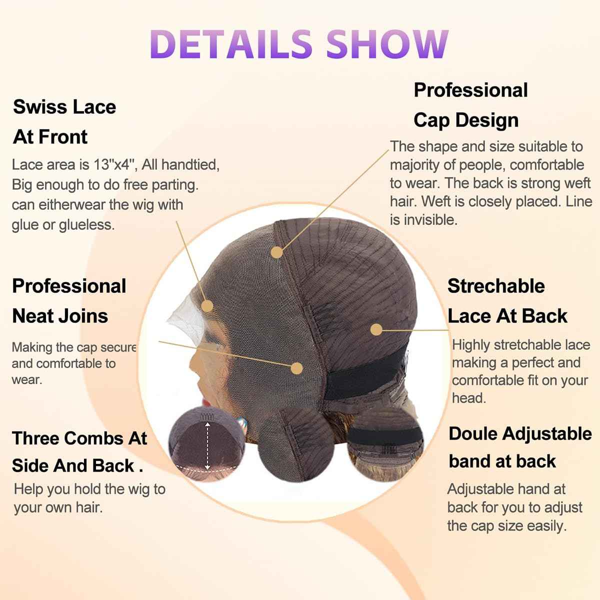 Highlight Lace Front Wig Human Hair 13x4 Ombre Deep Wave Wigs Human Hair 180% Density Honey Blonde Colored Deep Curly HD Lace Frontal Wigs for Black Women Wet Wavy Pre Plucked with Baby Hair(26 Inch)