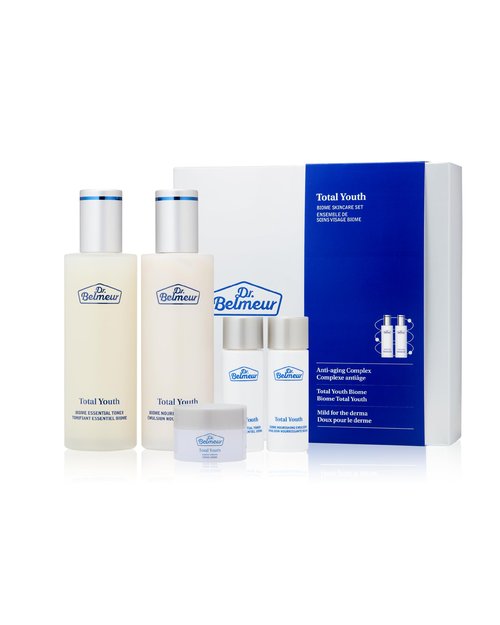 Dr. Belmeur Total Youth Biome (Skincare Set, 12.2fl oz) - Premium Total Age-Defying Toner + Emulsion Set for Wrinkles, Elasticity, Hydration & Skin Tone. Korean Skin Care by LG Beauty. Collagen,