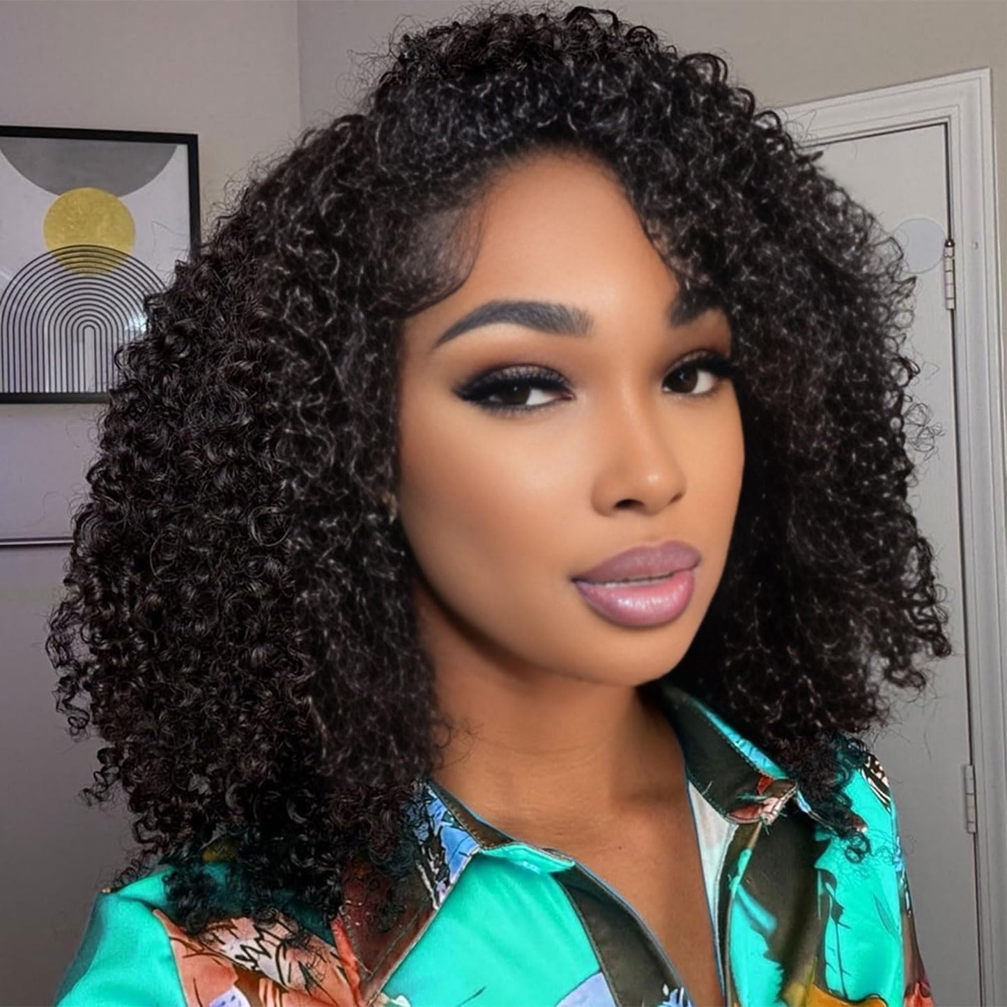 Kinky Curly Half Wig Human Hair 200% Density Headband Wig Upgrade 3 In 1 Half Wig with Drawstring Seamless Clip Ins Flip Over Wear Go Glueless Wigs 100% Human Hair for Women Beginner Friendly 16 Inch