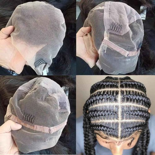 HERMOUS Full Lace Human Hair Wigs Straight HD Transparent Lace Pre Plucked Handmade Whole Lace Wig 12A Brazilian Virgin Remy Hair 180% Density Full Lace Wig Natural Black 8 Inch