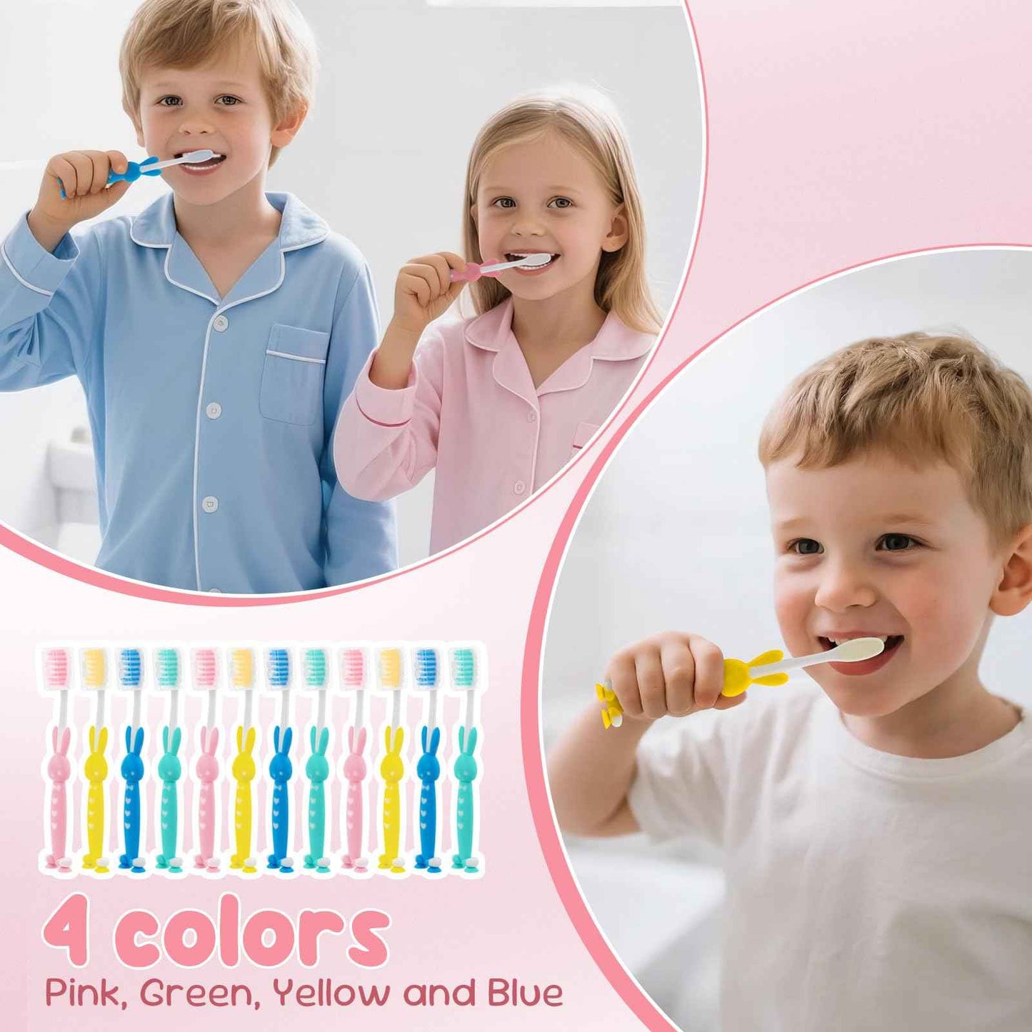 Kids for Toothbrushes In Bulk, Individually Wrapped Toothbrush Cute Manual Soft Bristles Children Disposable Toothbrush With Cover Suction Cup Toddler Toiletries Set for Home/School/Travel (200 Pack)