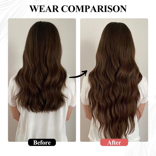 Medium Brown Clip in Hair Extensions Real Human Hair 24 Inch for Women Invisible Straight Seamless Clip in Hair Extensions Human Hair 8pcs Double Weft 90g (#4 Medium Brown, 24 Inch)