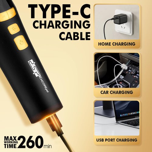 DSP Hair Clipper for Men Professional, Cordless DLC Coated Ceramic Blade, Five-Speed Adjustable 9000RPM, Hair Cutting Tool for Barbers, with Indicator Light Plug and Play, Black