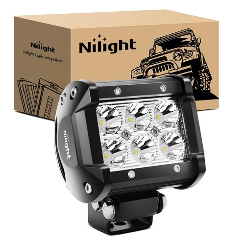 Nilight Led Pods 18W 1260LM Spot Off Road Driving Fog Light Bar Work Lighting for Truck Tractor Pickup Boat SUV ATV UTV 4WD Car 4x4 Van Camper Motorcycle Dirt Bike Golf Cart 12V 24V