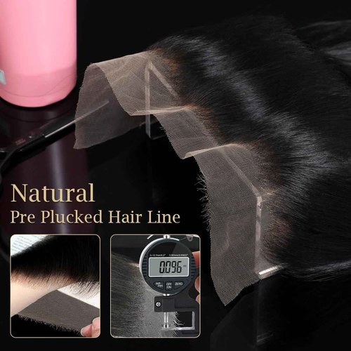 Knots Bleached CindiRiver 13x6 Frontal HD Lace Virgin Human Hair Straight, Pre Plucked Natural Hairline, Skinlike Real HD Lace Invisible Lace For Black Women