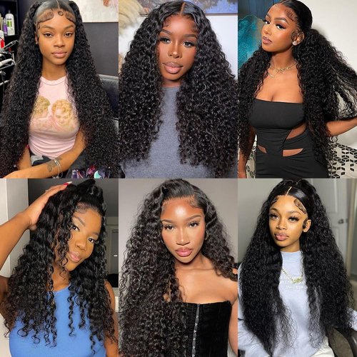 Kucmir 26 Inch Deep Wave Lace Front Wigs Human Hair Pre Plucked 13x6 Lace Front Wigs Human Hair Wigs for Women Frontal Wigs Human Hair with Baby Hairline