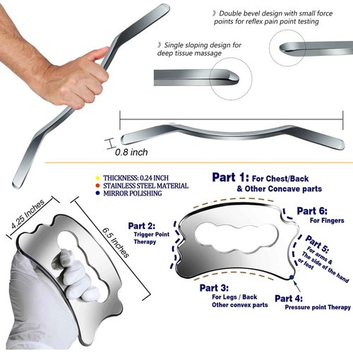 BYYDDIY Guasha Gifts Box Kit Stainless Steel Muscle Scraper Tools & Scraping Massage Tool Set (MB1SC1DLN)