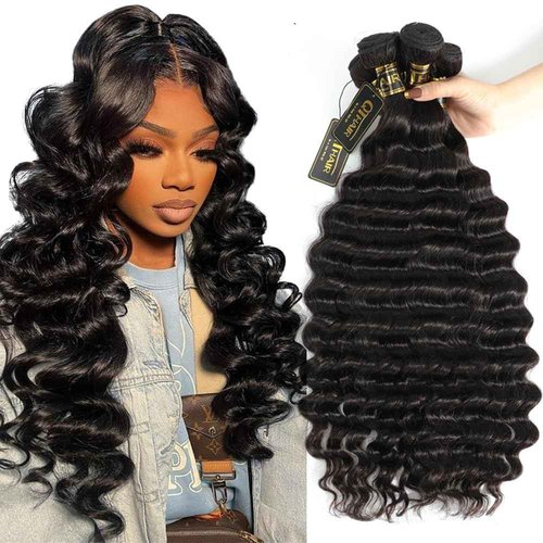 QTHAIR 16A Loose Deep Wave Bundles Human Hair 12 14 16 inch Loose Deep Curly Human Hair Bundles 100% Virgin Hair Bundles 300g Natural Color Double Weft for Black Women