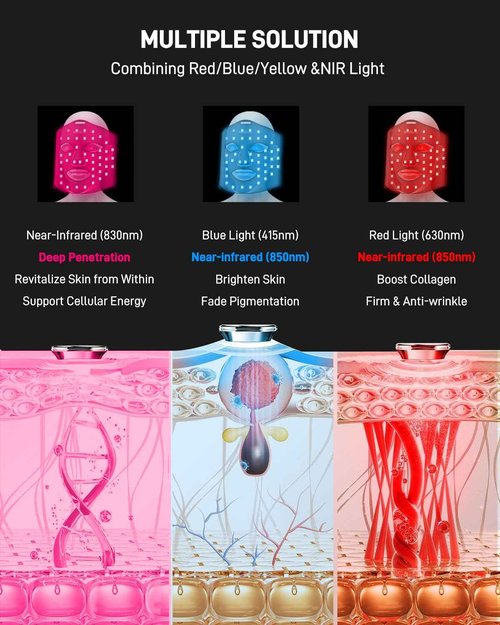 Red Light Therapy for Face, LED Face Mask with 3 Modes, 830nm Infrared & Red Light, 400 LED, 3000mAh Rechargeable Remote & Timing, Anti-Aging Skin Firming, LED Mask Therapy at Home, Gift for Women Men